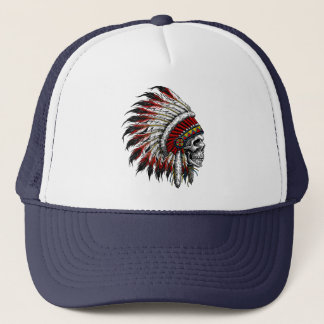 Gorra De Camionero Gorra del camionero del cráneo del nativo