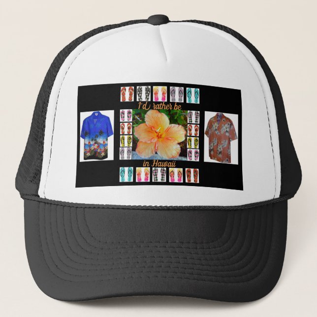 Gorra De Camionero Gorra, tapicería de Hawaii (Anverso)