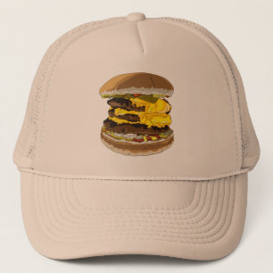Gorra De Camionero Gorra triple del camionero del cheeseburger