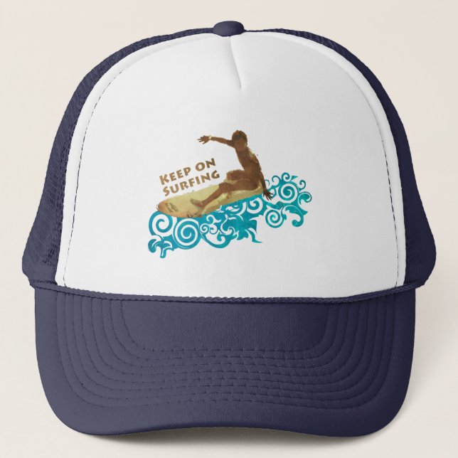 Gorra De Camionero Gorrita de surf de verano Cool Keep on Surfing (Anverso)