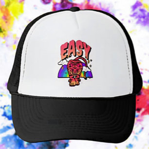Gorra De Camionero Gorrita EASY Tigre Arcoíris Retro para Camioneros