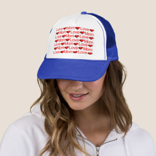 Gorra De Camionero Gorrito de camionero Corazones Rojos Ama a Mamá