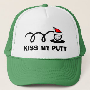 Gorra De Camionero Gorrito divertido de golf de Navidad   Besa mi put