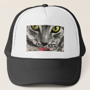 Gorra De Camionero Gorrólogo de Gato con Mirada Terrible con Texto Ag