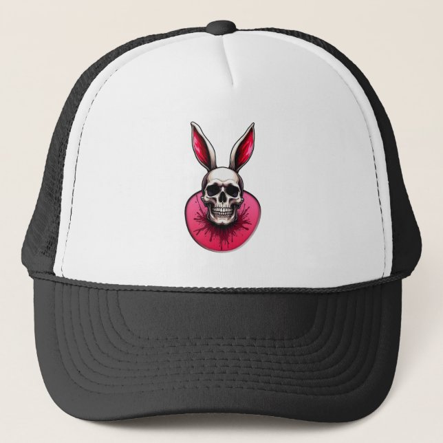 Gorra De Camionero Gothic Easter Bunny – Skull Art - boné (Anverso)