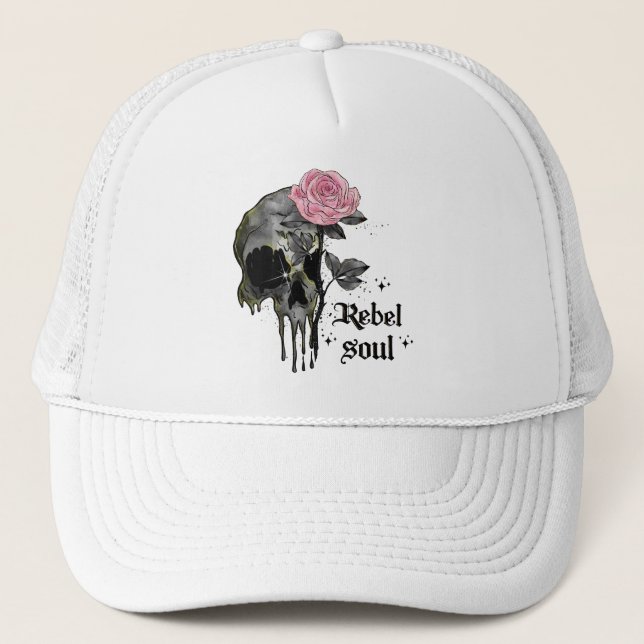 Gorra De Camionero Gótico Skull | Rebel Soul (Anverso)