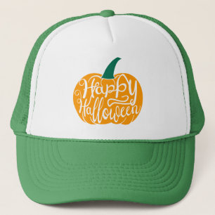 Gorra De Camionero Grabación feliz de Halloween con calabaza tallada
