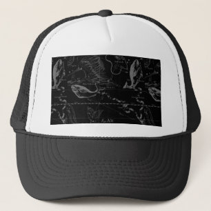Gorra De Camionero Grabado 1690 de Hevelius del mapa de la