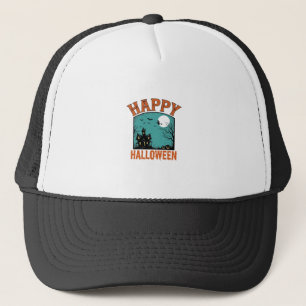 Gorra De Camionero Grabado Antiguo Feliz Halloween Casa Embrujada De