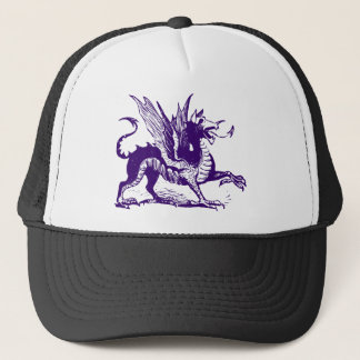 Gorra De Camionero Grabado de dragones - Púrpura Profundo