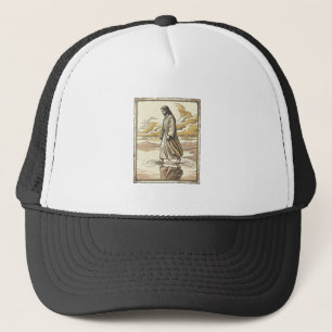 Gorra De Camionero Grabado de paseo espiritual vintage por agua
