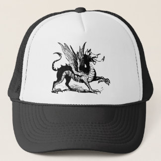 Gorra De Camionero Grabado Dragon - Negro