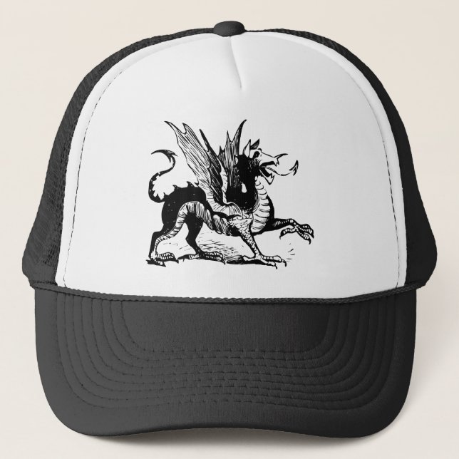 Gorra De Camionero Grabado Dragon - Negro (Anverso)