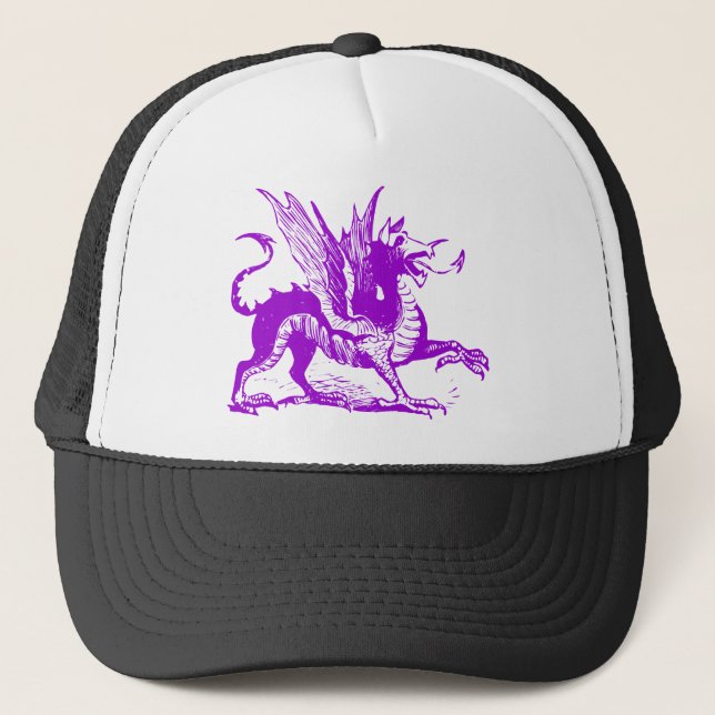 Gorra De Camionero Grabado Dragon - Purple (Anverso)