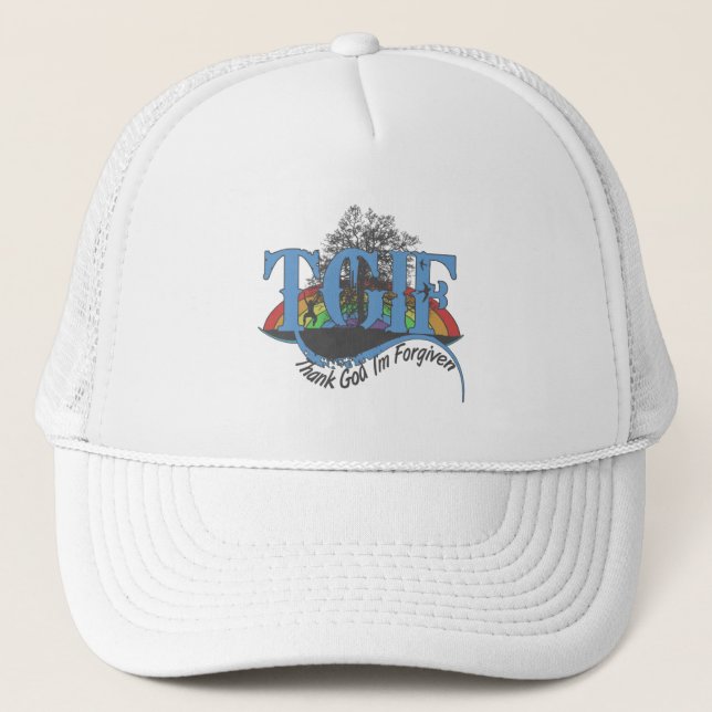 Gorra De Camionero Gracias a Dios que me perdonan. (Anverso)