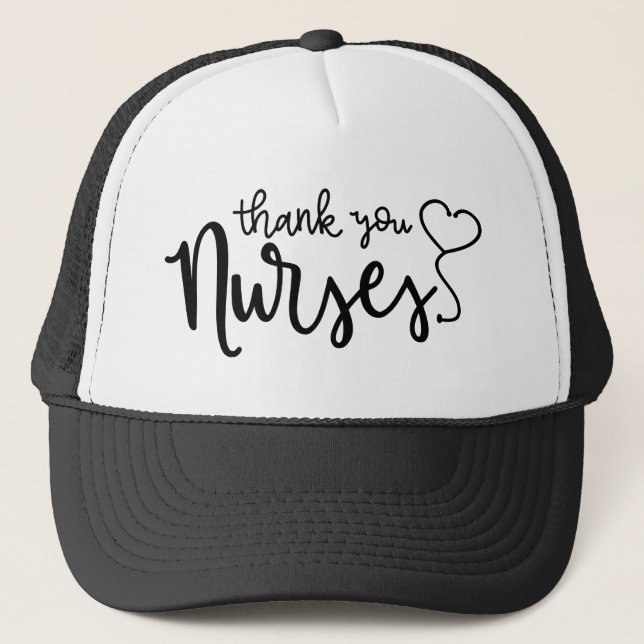 Gorra De Camionero Gracias enfermera | Script de Fancy (Anverso)