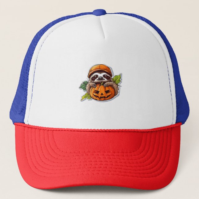 Gorra De Camionero Graciosa comida en eslovaco pizza, Kawaii Animal L (Anverso)