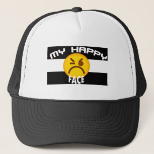 Gorra De Camionero Graciosa Emoji Grumpy   Mi cara feliz
