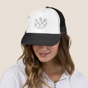 Gorra De Camionero Graciosa Línea de Pollos Locos Arte Personalizado
