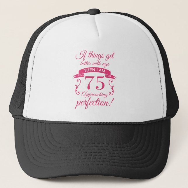 Gorra De Camionero Graciosa 'Perfección' por 75 años (Anverso)