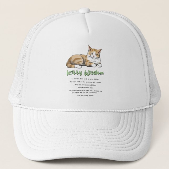 Gorra De Camionero Graciosa Sabiduría Kitty (Anverso)