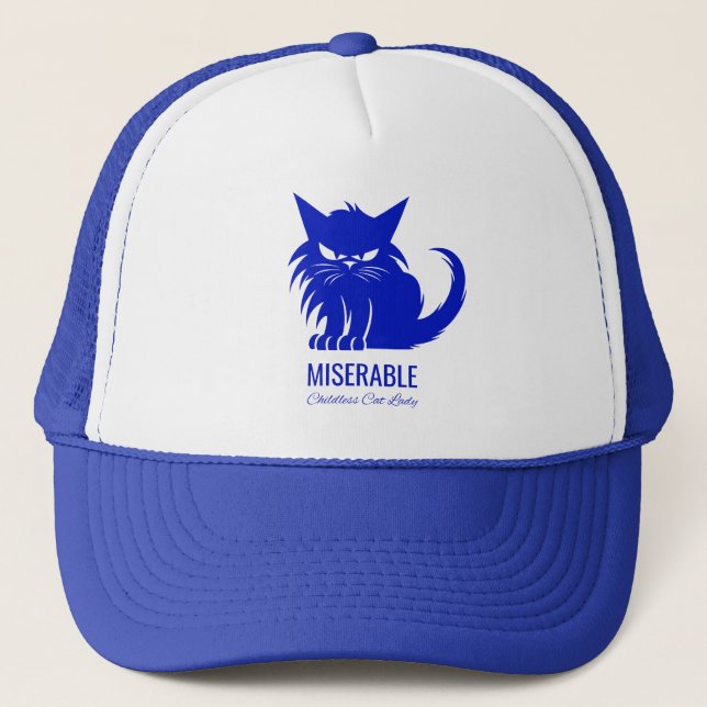 Gorra De Camionero Graciosa y miserable dama de un gato sin hijos (Anverso)