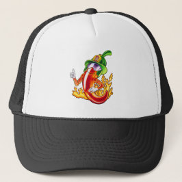 Gorra De Camionero Gracioso Bombero Chili En Fuego Da Muñecas