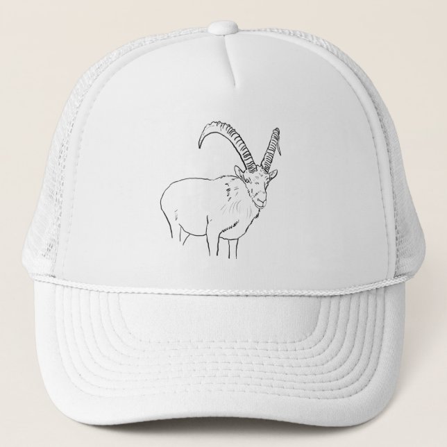 Gorra De Camionero Gracioso dibujo de arte animal de la línea de cabr (Anverso)