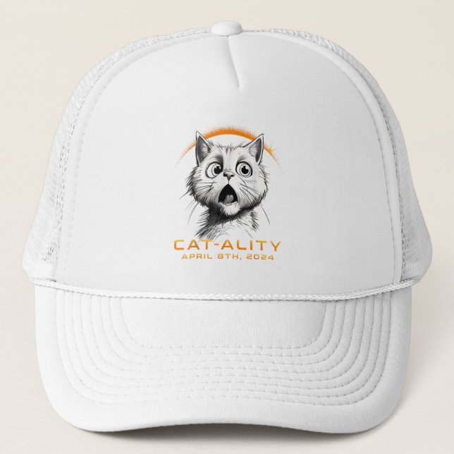 Gorra De Camionero Gracioso Eclipse Solar 2024 Cat-ality Total Solar  (Anverso)