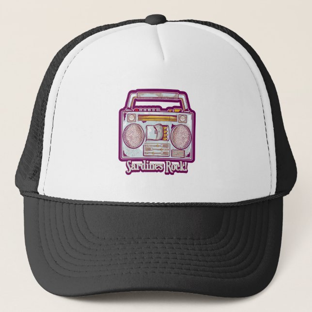 Gorra De Camionero Gracioso estéreo de sardinas (Anverso)