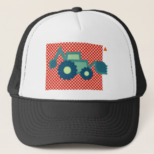 Gorra De Camionero Gracioso excavador de excavadoras de fondo verde