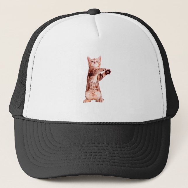Gorra De Camionero Gracioso gatito juguetón (Anverso)