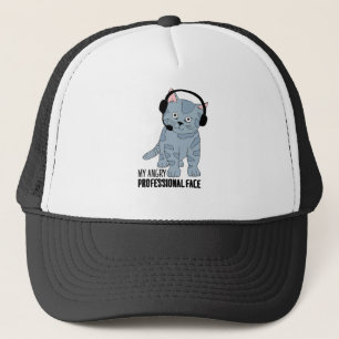 Gorra De Camionero Gracioso Gato Sonriente Profesional Épico Sarcásti
