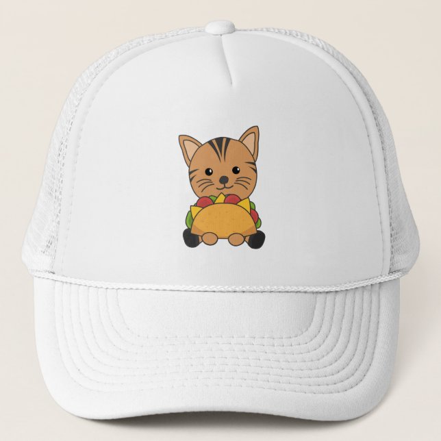 Gorra De Camionero Gracioso gato tacaco tacos México lindo gato (Anverso)