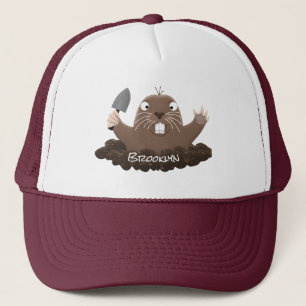 Gorra De Camionero Gracioso gopher digging personalizado ilustracion