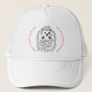 Gorra De Camionero Gracioso Hedgehog. ¡Mantén La Manga Arriba! ¡Perso