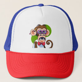 Gorra De Camionero Gracioso Ilustracion de caracteres mono Personaliz