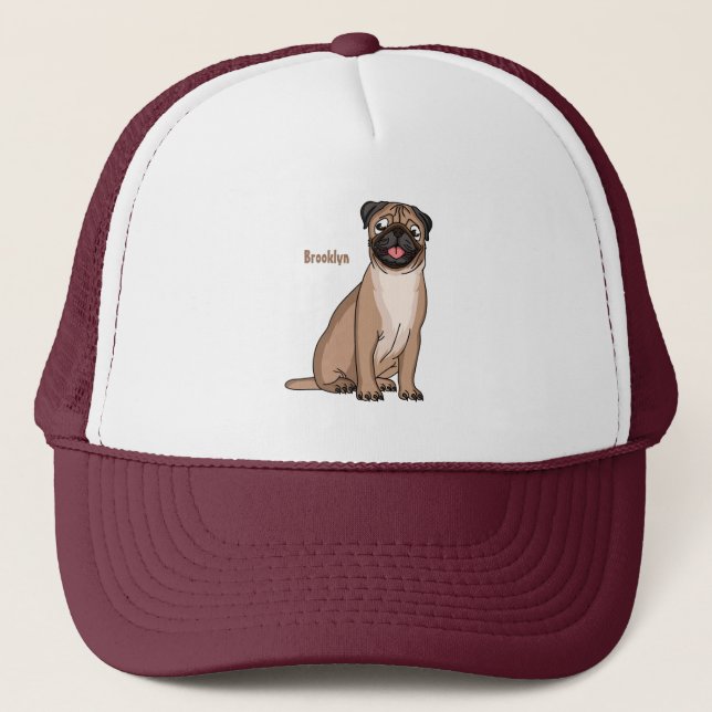 Gorra De Camionero Gracioso ilustracion de personalizado de perro de  (Anverso)