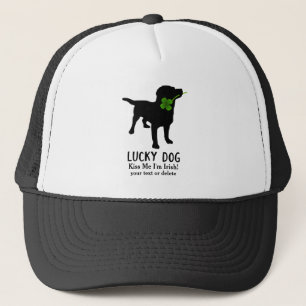 Gorra De Camionero Gracioso irlandés St. Patrick's Day Black Lab Luck