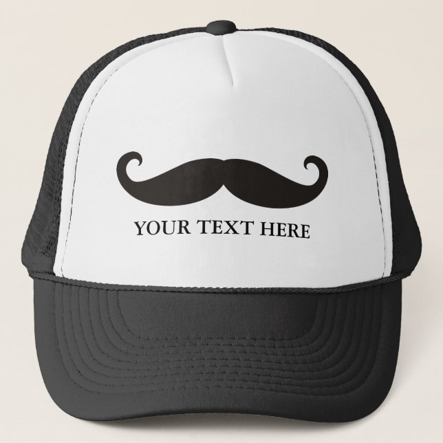 Gorra De Camionero Gracioso Mustache / Schnurrbart + su texto (Anverso)