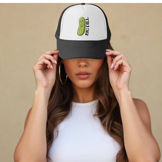 Gorra De Camionero Gracioso picante verde de Big Dill personalizado (Subido por el creador)
