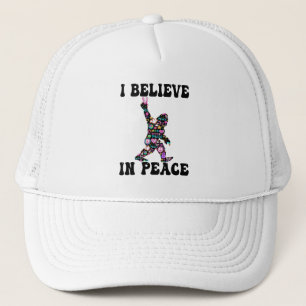Gorra De Camionero Gracioso pie de playa que creo en la paz