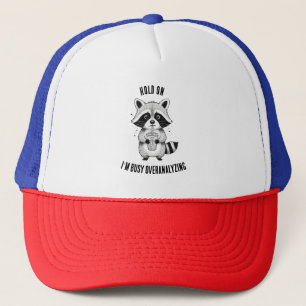 Gorra De Camionero Gracioso Raccoon Sobrepensador Cap Cute Co