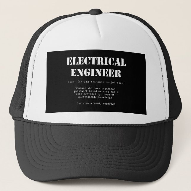 Gorra De Camionero Gracioso regalo de definición de ingeniero eléctri (Anverso)