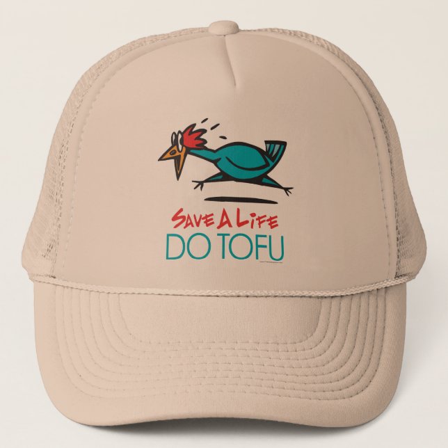 Gorra De Camionero Gracioso vegetariano, Vegan DO TOFU (Anverso)