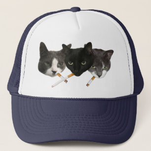 Gorra De Camionero Graciosos gatos para fumar cigarrillos