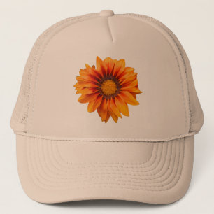 Gorra De Camionero Gradiente de Flor Amarillo Naranja Brillante Recor