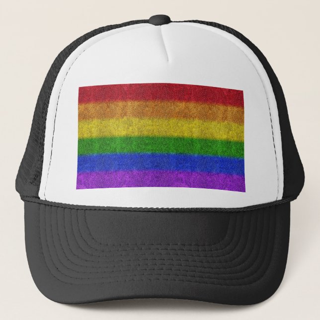 Gorra De Camionero Gradiente de Purpurina de arcoiris caído (Anverso)