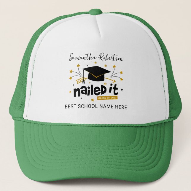 Gorra De Camionero Grado Grado 2023 Graduado Personalizado En Ti (Anverso)