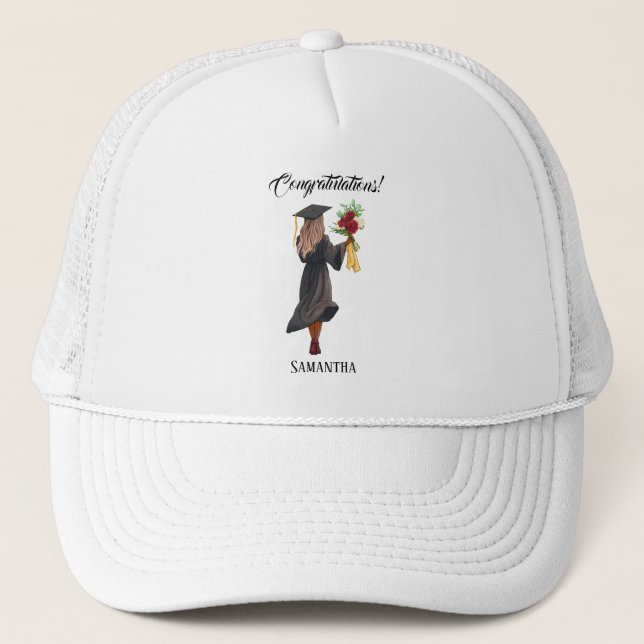 Gorra De Camionero Graduación personalizada de acuarela (5) (Anverso)